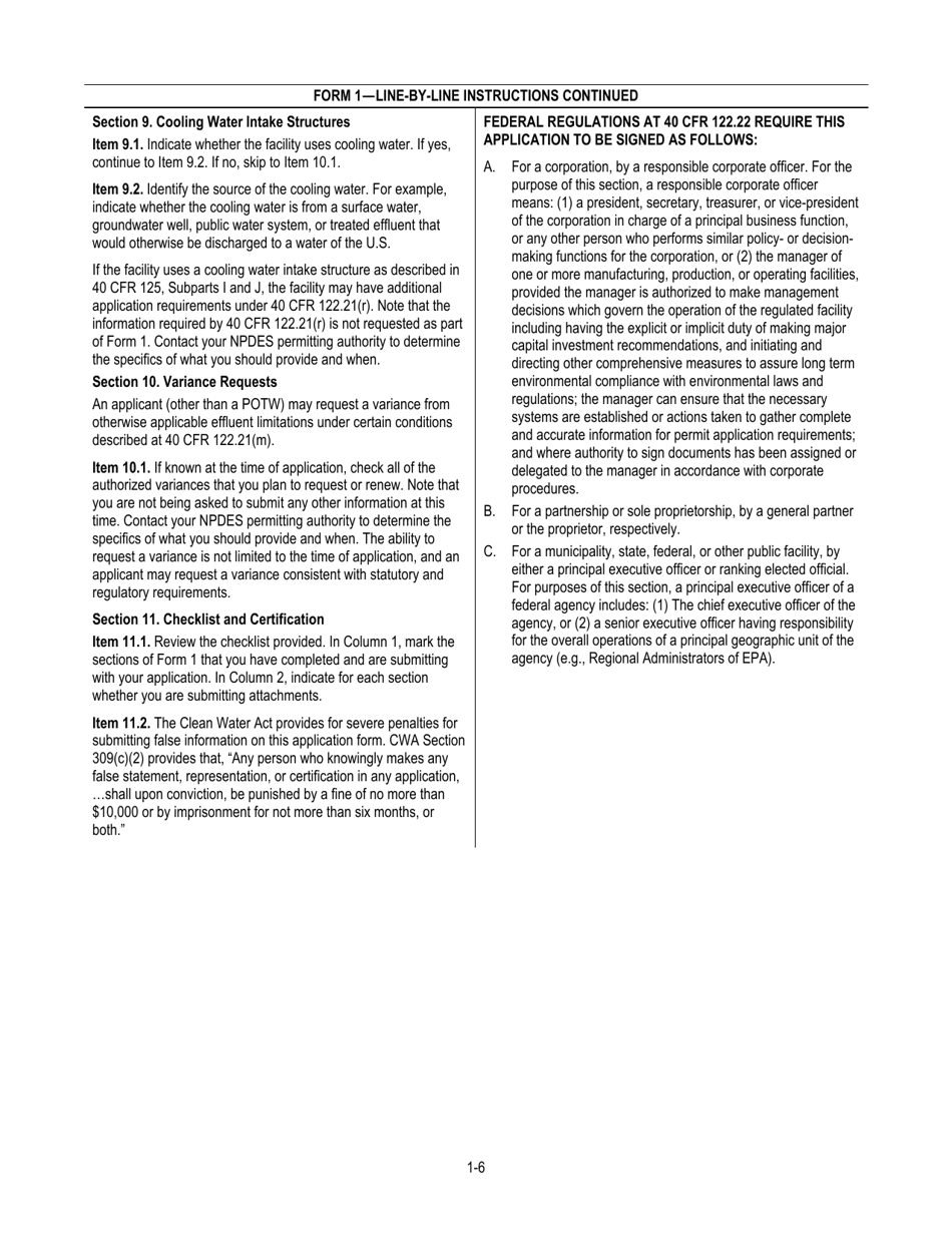 NPDES Form 1 (EPA Form 3510-1) Application for Npdes Permit to Discharge Wastewater, Page 8