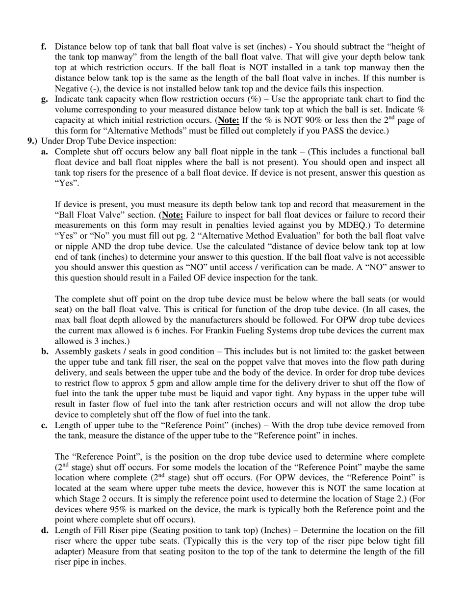 Annual Overfill Prevention Device Inspection - Mississippi, Page 5