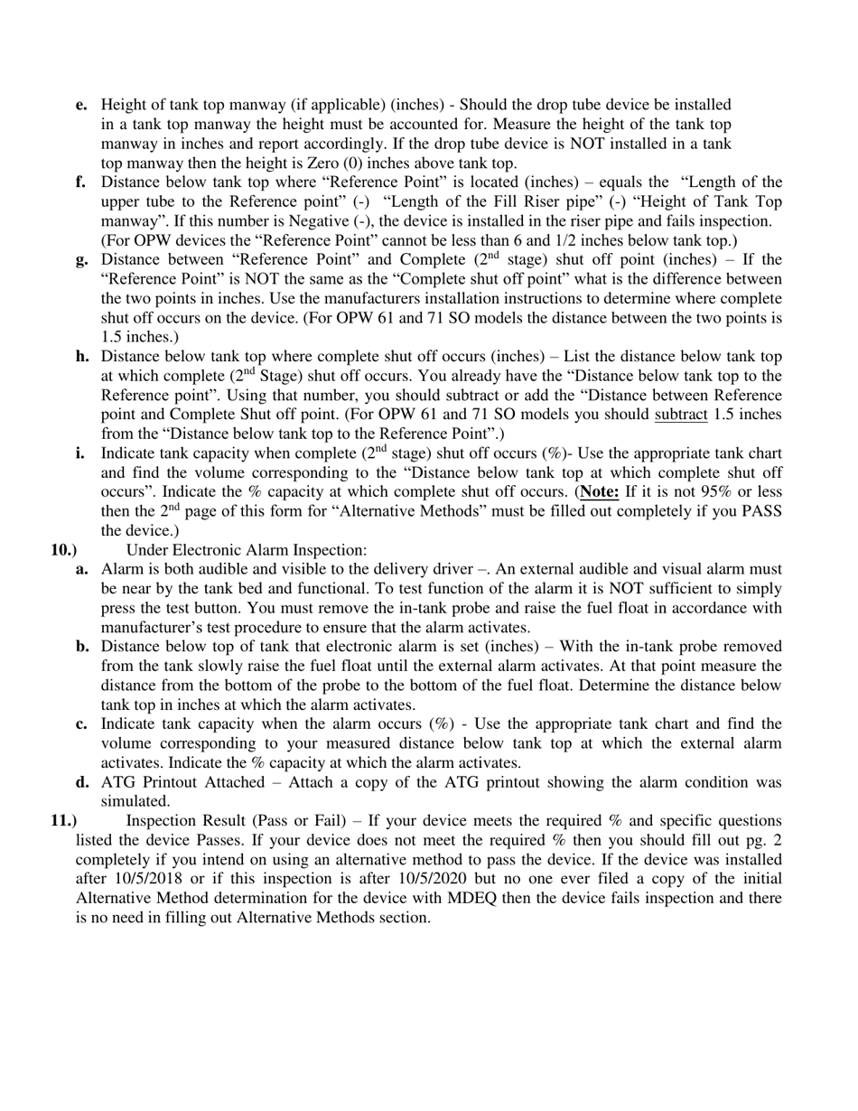 Annual Overfill Prevention Device Inspection - Mississippi, Page 6