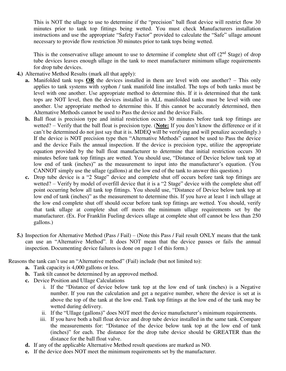 Annual Overfill Prevention Device Inspection - Mississippi, Page 9