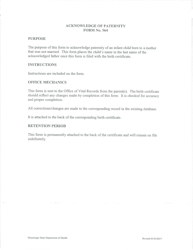 Form 564 Acknowledgement of Paternity - Mississippi, Page 2