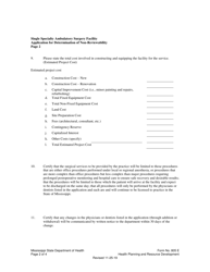 Form 805 E Appendix E Single Specialty Ambulatory Surgery Facility Application for Determination of Non-reviewability - Mississippi, Page 2