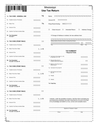 Document preview: Form 72-110-19-3 Use Tax Form - Mississippi