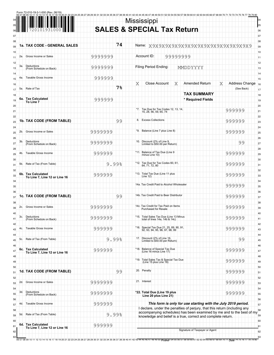 Form 72-010-19-3 Download Printable PDF or Fill Online Sales 