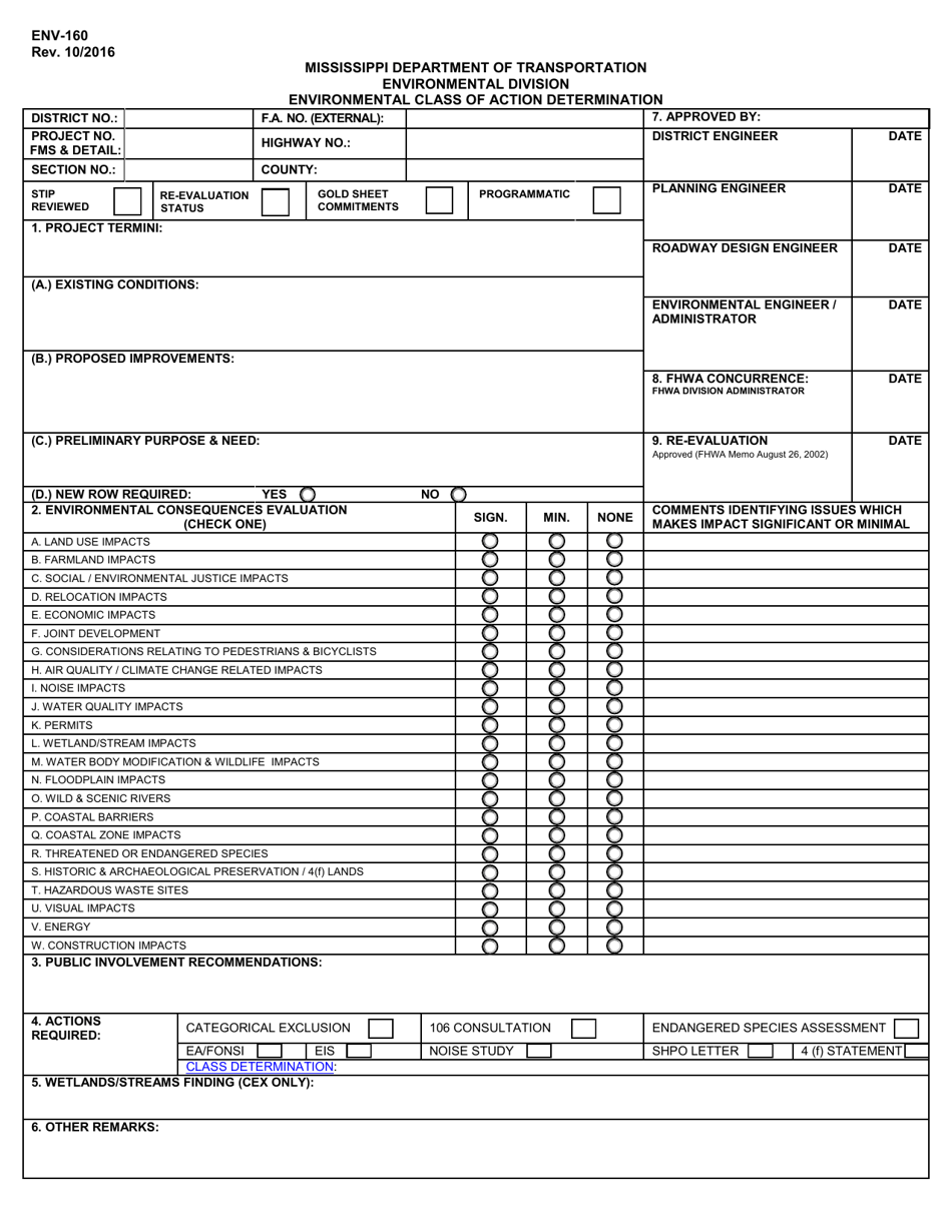 Form ENV-160 - Fill Out, Sign Online and Download Fillable PDF ...