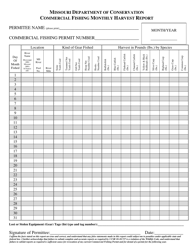 Commercial Fishing Monthly Harvest Report Form - Missouri, Page 2