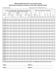 Commercial Fishing Monthly Harvest Report Form - Missouri, Page 3