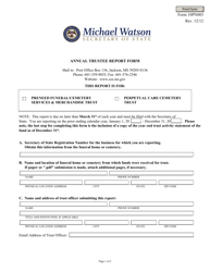 Form 10PN003 &quot;Annual Trustee Report Form&quot; - Mississippi