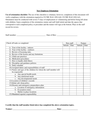 Document preview: New Employee Orientation Checklist - Missouri