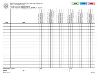 Document preview: Form MO580-3179 Adult Vaccine Accountability Tally Sheet - Missouri