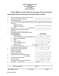 Insurance Program Form - Missouri, Page 2