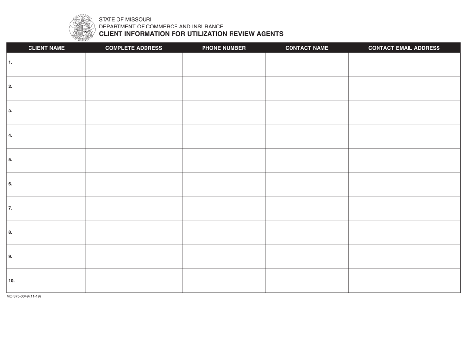 Form MO375-0049 Certificate of Registration Application for Utilization Review Agents - Missouri, Page 3