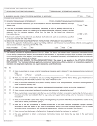 Form MO375-0045 Reinsurance Intermediary Application - Missouri, Page 2