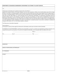 Form MO375-0045 Reinsurance Intermediary Application - Missouri, Page 5