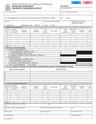Document preview: Form MO375-0307 Medicare Supplement Insurance Experience Report - Missouri
