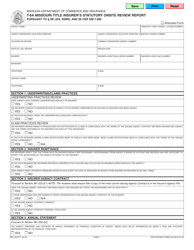 Form T-6A (MO375-0717) Missouri Title Insurer&#039;s Statutory Onsite Review Report - Missouri