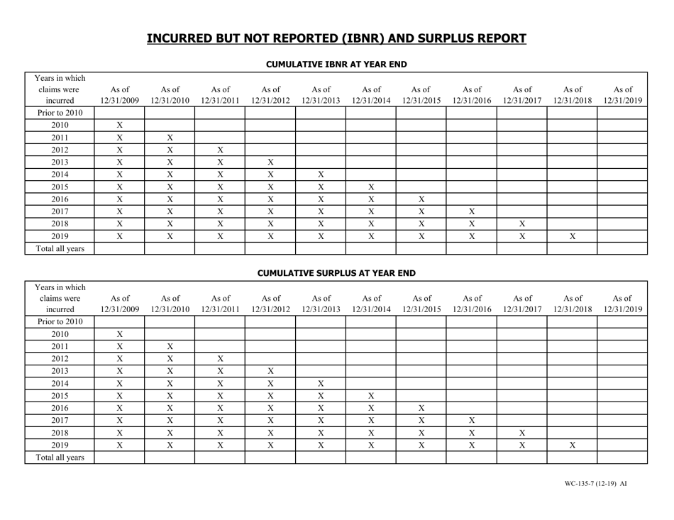 Form WC-135 Trust Self-insurance Annual Report - Missouri, Page 7