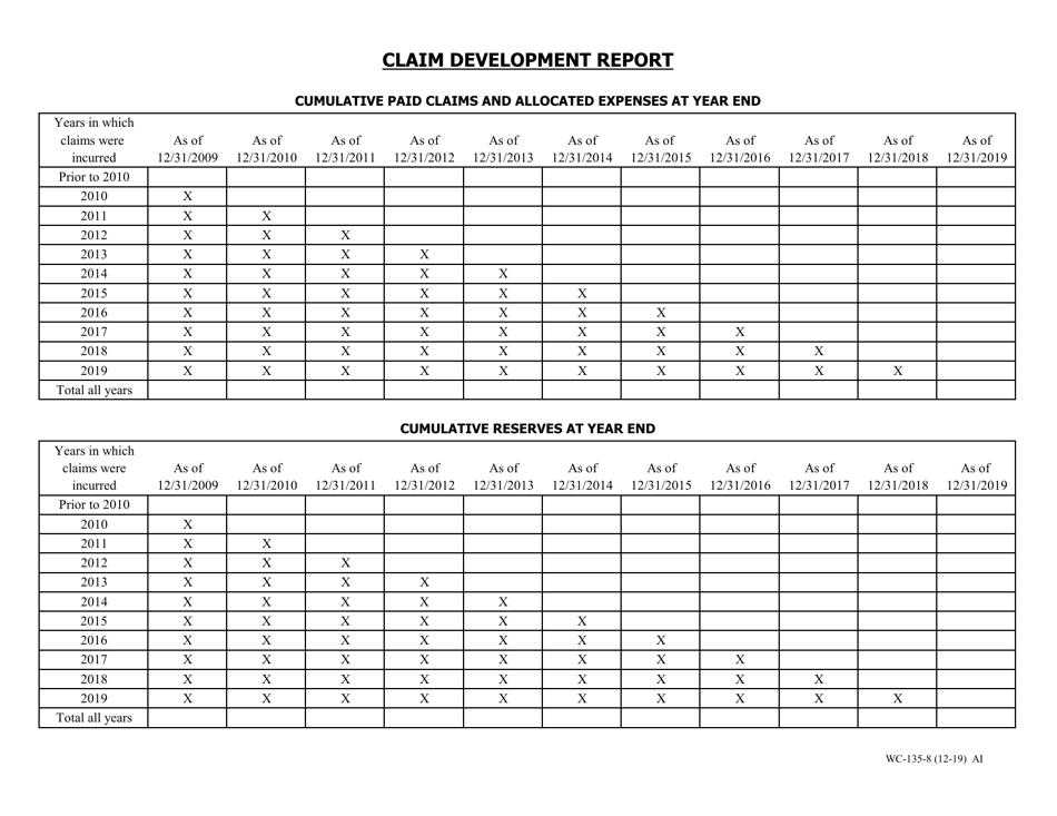 Form WC-135 Trust Self-insurance Annual Report - Missouri, Page 8