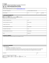 Form MO780-2886 Dera Program Application - Missouri