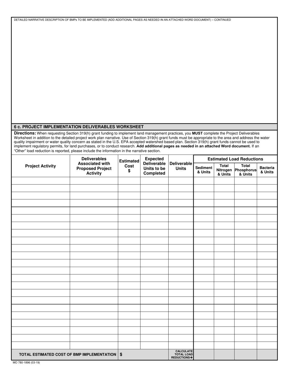 Form MO780-1896 Nonpoint Source Implementation Grant Application - Missouri, Page 5