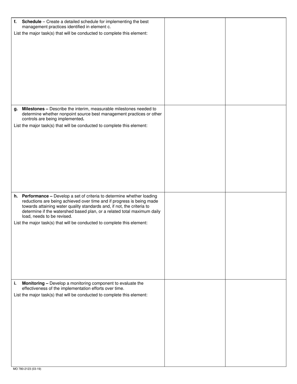 Form MO780-2123 Watershed Based Planning Grant Application - Missouri, Page 7