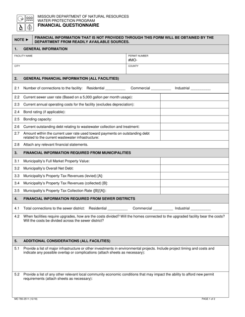 Form MO780-2511  Printable Pdf