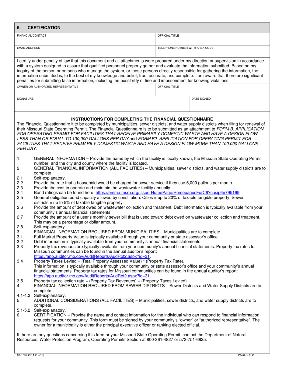 Form Mo780 2511 Fill Out Sign Online And Download Fillable Pdf Missouri Templateroller 7342