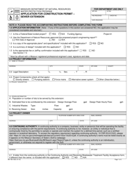 Form MO780-1632 Application for Construction Permit - Sewer Extension - Missouri