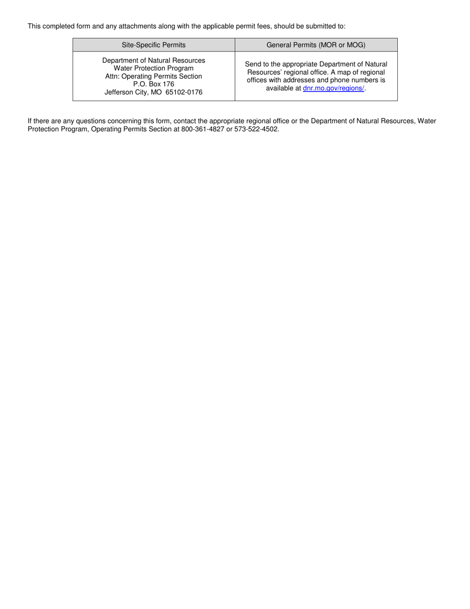 Form MO780-2697 Application for Change of Name or Address for Your Missouri State Operating Permit - Water Protection Program - Missouri, Page 3