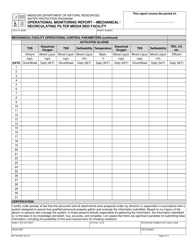 Form MO780-2800 Operational Monitoring Report - Mechanical / Recirculating Filter Media Bed Wastewater Facility - Missouri, Page 2