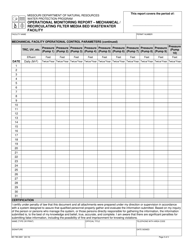 Form MO780-2800 Operational Monitoring Report - Mechanical / Recirculating Filter Media Bed Wastewater Facility - Missouri, Page 3