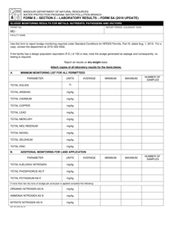Form S (SA; MO780-2898) Section 2 &quot;Sludge Monitoring Results for Metals, Nutrients, Pathogens and Vectors&quot; - Missouri