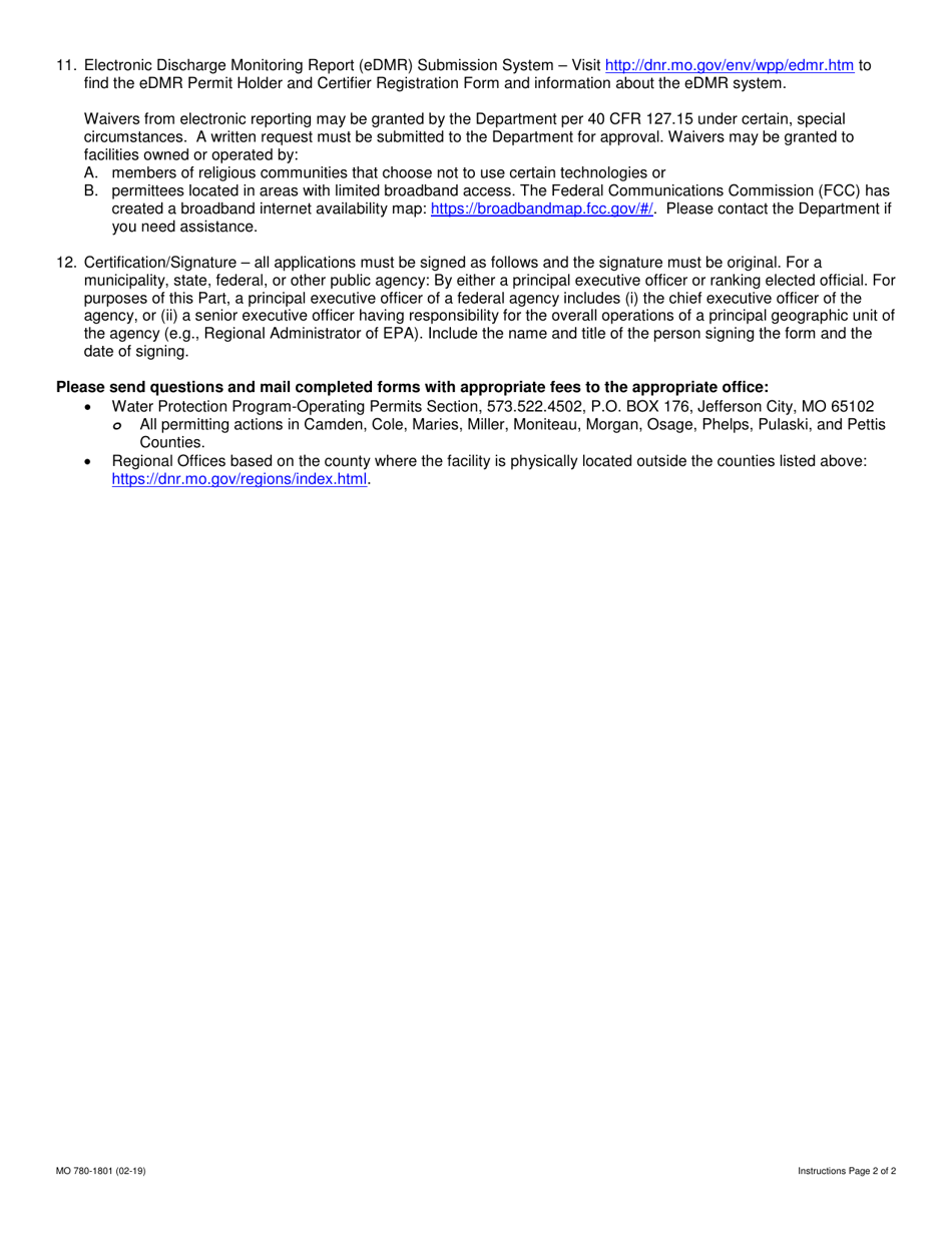 Form L (MO780-1801) Application for Co-permittee Phase 2 Small Ms4 General Permit - Missouri, Page 4