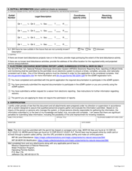 Form G (MO780-1408) Application for Land Disturbance Stormwater General Permit (Mor100 and Mora) - Missouri, Page 2