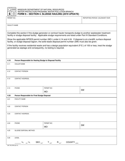 Form S (MO780-2900) Section 4  Printable Pdf