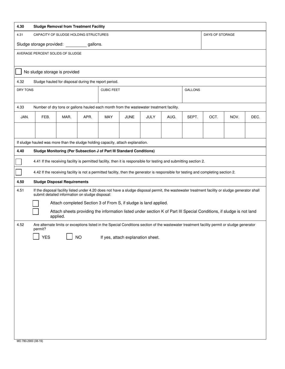 Form S (MO780-2900) Section 4 Sludge Hauling - Missouri, Page 2