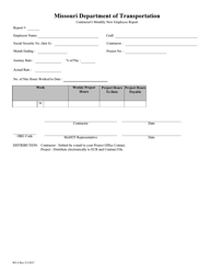 Form WF-2 (OJT-2) &quot;Contractor's Monthly New Employee Report&quot; - Missouri