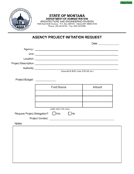 Document preview: Agency Project Initiation Request Form - Montana