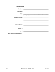 Form BP-S Proposal Form Short - Montana, Page 2