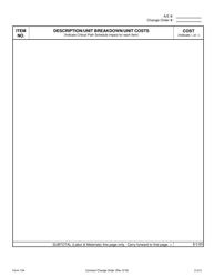 Form 104 &quot;Contract Change Order&quot; - Montana, Page 2