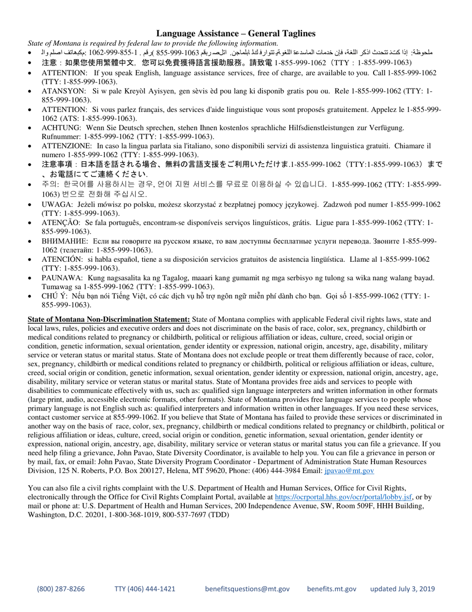 Dissolution of Domestic Partner Relationship Form - Montana, Page 2