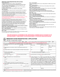 Document preview: Form MO231-0169 Missouri Voter Registration Application - Missouri
