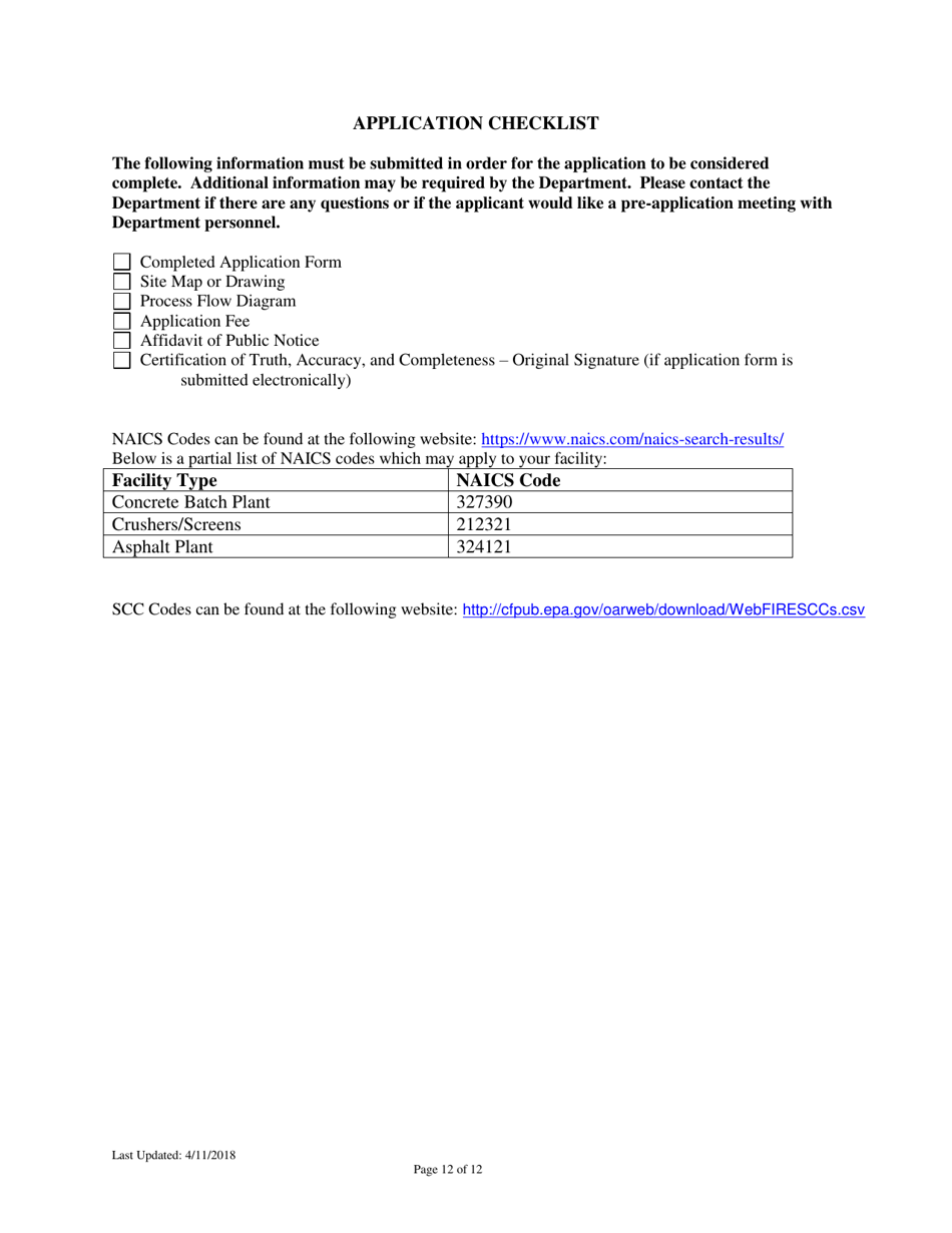 Montana Air Quality Permit Application for Portable Sources - Montana, Page 12