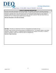 Montana Air Quality Registration Form for Oil and Gas Well Facilities - Montana, Page 2