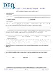 Document preview: Montana Wintertime Open Burning Request - Montana