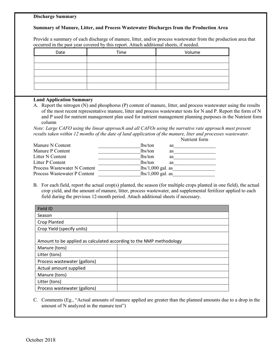 Form AR-CAFO Annual Report Form General Permit for Concentrated Annual Feeding Operations (Cafo Gp) - Montana, Page 3