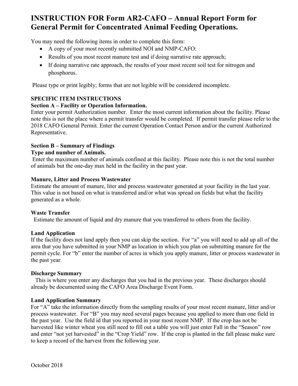 Form AR-CAFO Annual Report Form General Permit for Concentrated Annual Feeding Operations (Cafo Gp) - Montana, Page 5