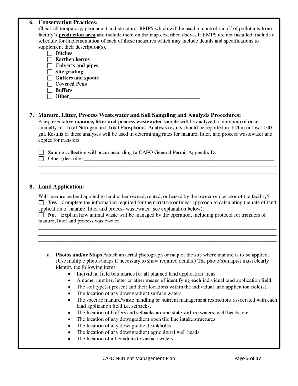 Form NMP Nutrient Management Plan - Montana, Page 5