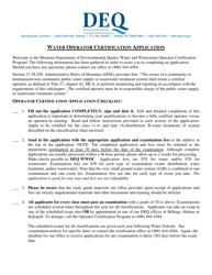 Document preview: Water Operator Certification Application Checklist - Montana