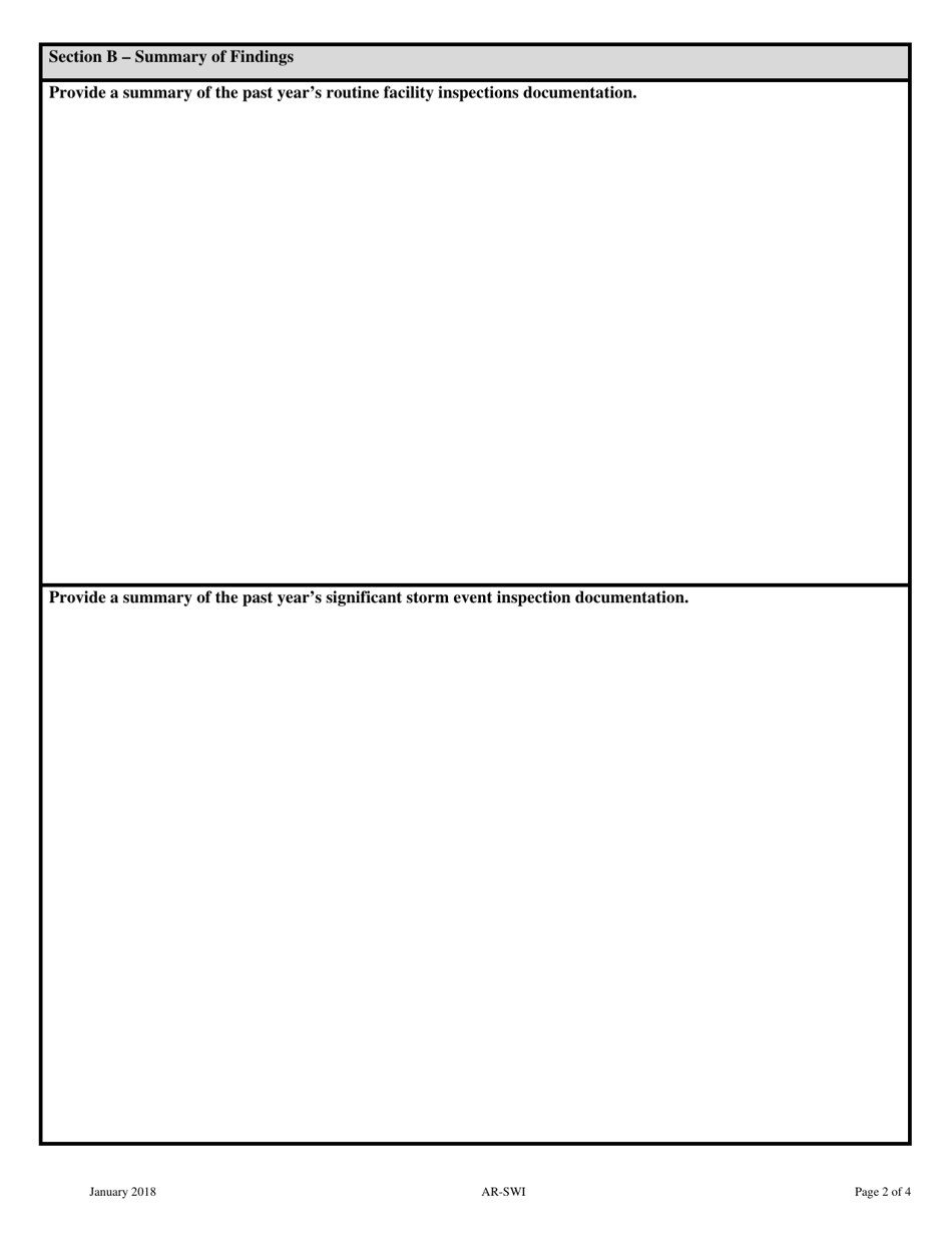 Form AR-SWI Annual Report Form - Multi-Sector General Permit for Storm Water Discharges Associated With Industrial Activity (Msgp) Mtr000000 - Montana, Page 2